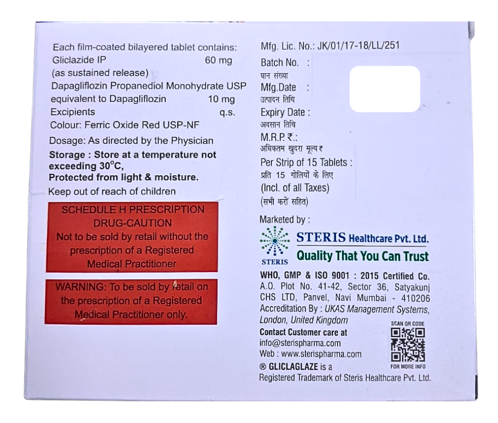 Gliclaglaze Dapa 60/10 Tablet view 3