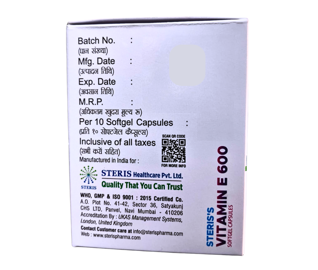 STERI'S VITAMIN E 600 USP CAPSULES view 4